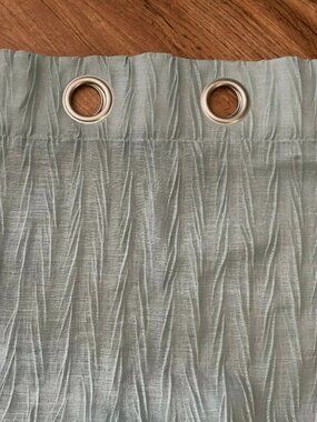 Set of 2 Bed Bath & Beyond Green Sheer Grommet Curtain Panels 50" x 95"